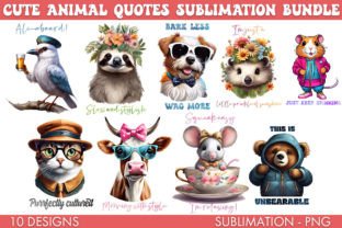 Cute Animal Quotes Sublimation Bundle Graphic Crafts By freelingdesignhouse 2
