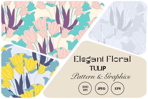 Elegant Floral Tulip Pattern Grafik Papier-Muster Von studiogemen