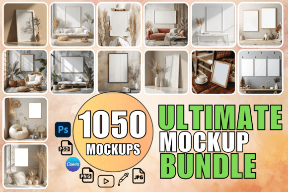 Frame Mockup Bundle Canvas Mockup Bundle Graphic Product Mockups By LostDeLucky