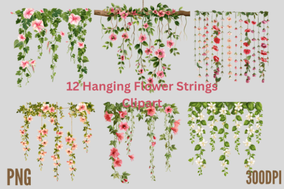 Hanging Flower Strings Clipart Graphic Crafts By Creative Flow