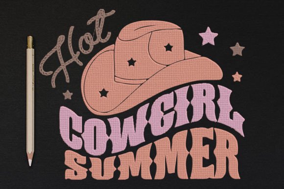 Hot Cowgirl Summer, Cow Girl Hat Nordamerika Stickereidesign Von wick john