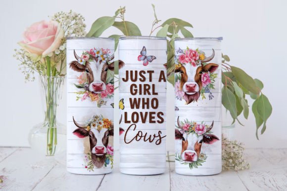 Just a Girl Who Loves Cows Tumbler PNG Graphic Crafts By Pizzom