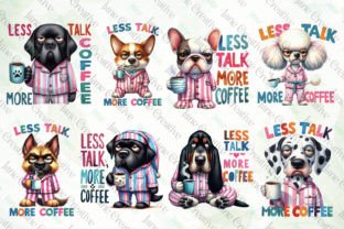 Less Talk, More Coffee Dogs Sublimation Illustration Illustrations Imprimables Par JaneCreative 2