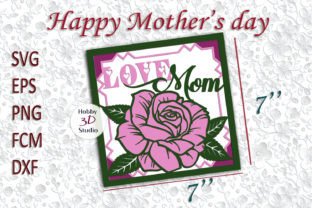 Mother's Day Card Cut Template SVG Grafika 3D SVG Przez Hobby3DStudio 4