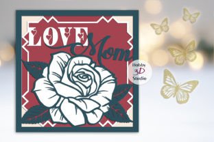Mother's Day Card Cut Template SVG Grafika 3D SVG Przez Hobby3DStudio 7