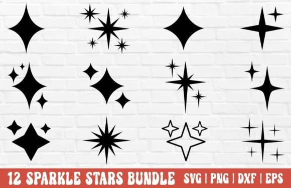 Sparkle Stars SVG Bundle - Stars PNG Illustration Artisanat Par GraphicsTreasures