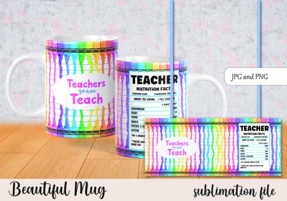 Sublimation Teacher Mug Wrap Graphic Print Templates By StardDesign