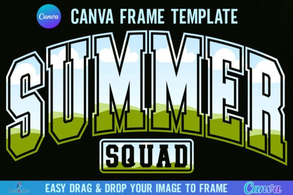Summer Squad Canva Frame Template Design Grafika Rękodzieła Przez 2B Designs