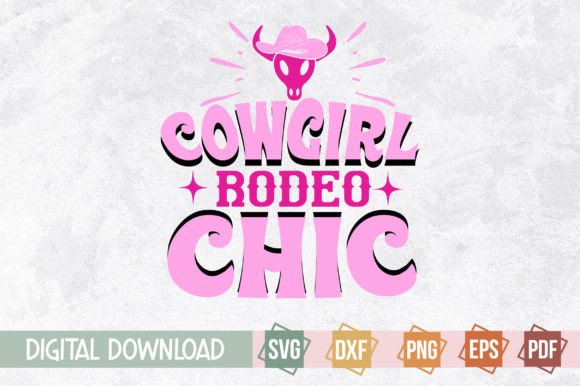 Cowgirl Rodeo Chic Retro Svg Design Gráfico Plantillas de Impresión Por svgstudiodesignfiles