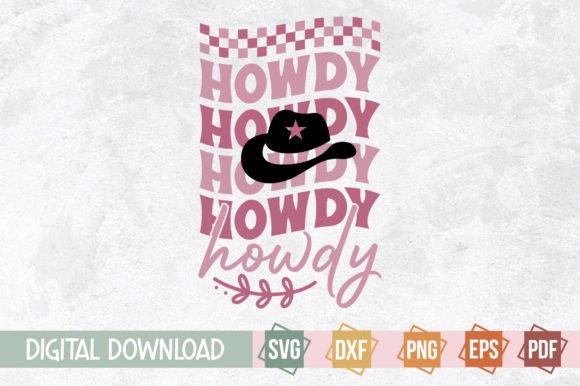 Howdy Retro Svg Design Gráfico Plantillas de Impresión Por svgstudiodesignfiles