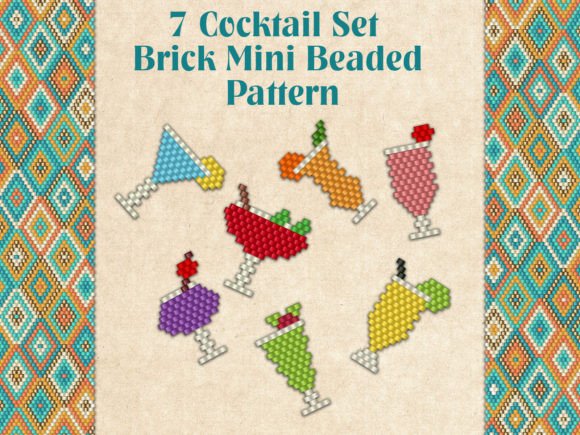 7 Cocktail Set Graphic Beading Patterns By KseniyaOmega
