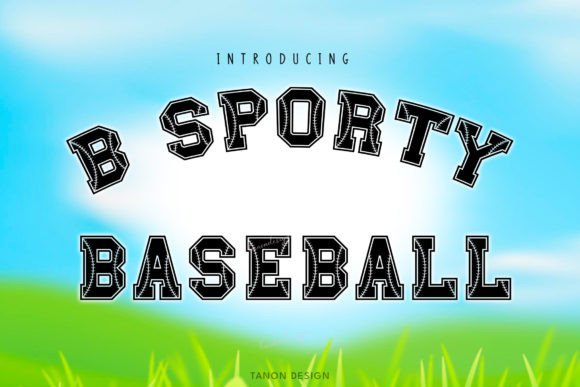 B Sporty Baseball Decorative Font By tanondesign