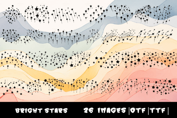 Bright Stars Dingbats-Schriftarten Schriftart Von MOMAT THIRTYONE