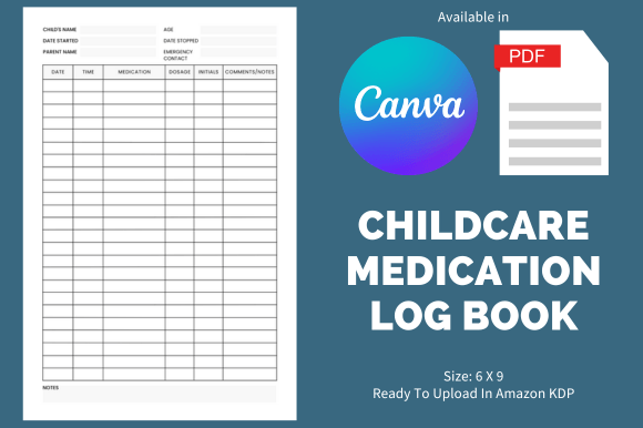Childcare Medication Log Book - KDP Grafik KDP-Interieurs Von BKS Studio