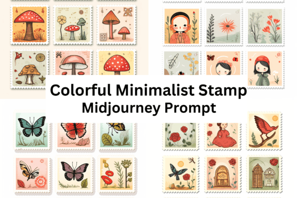Colorful Minimalist Stamps Graphic Crafts By Digital Delight