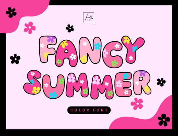 Fancy Summer Color Fonts Font By Art cafe