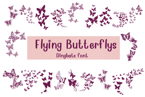 Flying Butterflies Dingbats Font By Nongyao