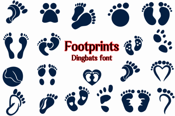 Footprints Fuentes Dingbats Fuente Por Jeaw Keson