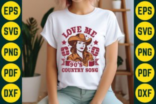 Love Me 90'S Country Song T-Shirt Design Gráfico Artesanato Por Craft Sublimation Design 1