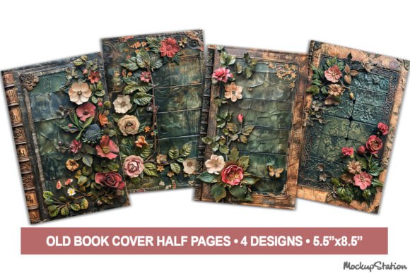 Old Book Cover Junk Journal Old Papers Graphic AI Graphics By Mockup Station