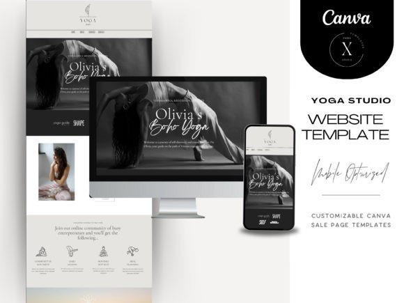 Yoga Studio Website Yoga Teacher Canva Gráfico Sites Por ramzapata