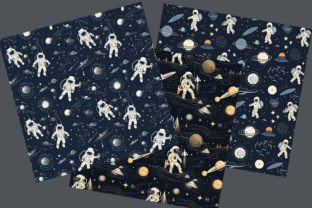 Astrology Astronaut Digital Paper Gráfico Padrões de Papel Por Mehtap 2