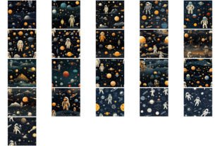 Astrology Astronaut Digital Paper Grafik Papier-Muster Von Mehtap 5