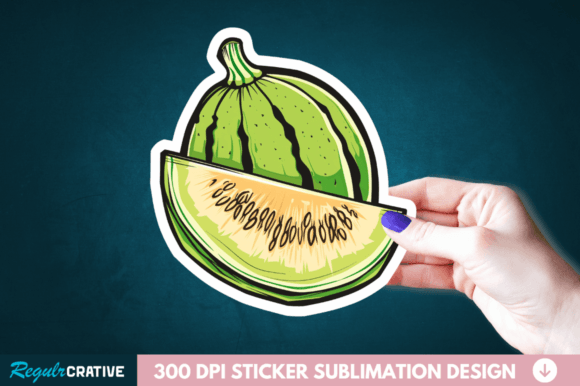 Casaba Melon Sticker PNG Clipart Design Grafika Ilustracje do Druku Przez Regulrcrative