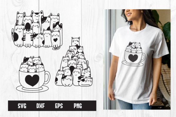 Cute Cats SVG, Funny Cute Cats Gráfico Manualidades Por dadan_pm