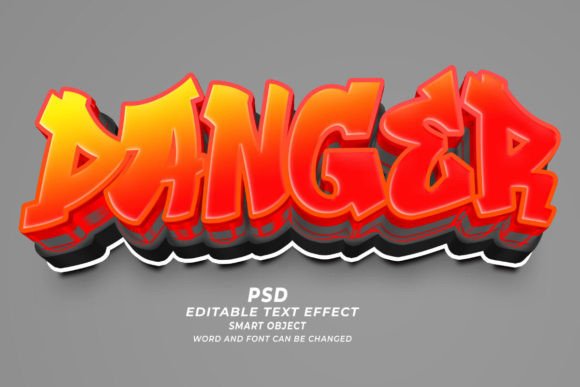 Danger Graffiti PSD 3D Editable Text Graphic Layer Styles By TrueVector