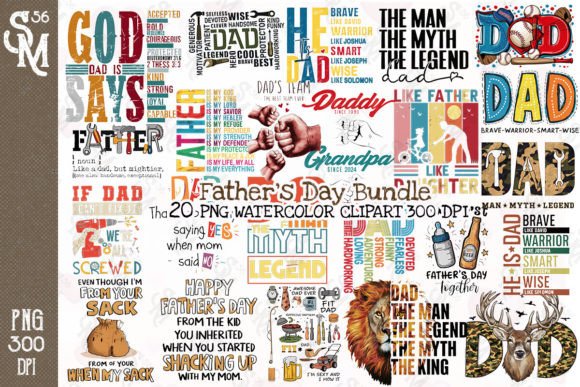 Father’s Day Bundle Clipart PNG Graphics Graphic Crafts By StevenMunoz56