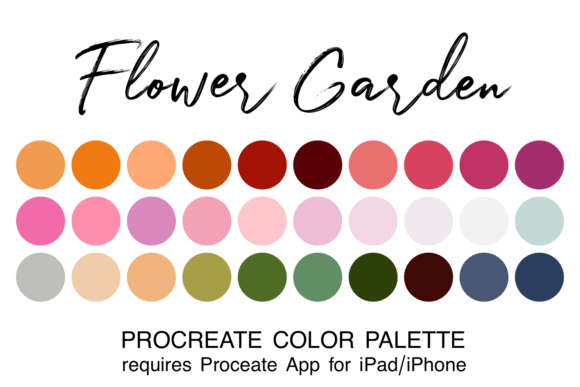 Flower Garden Procreate Color Palette Graphic Brushes By julieroncampbell