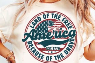 Land of the Free Because of the Brave Graphic T-shirt Designs By syedafatematujjuhura 1