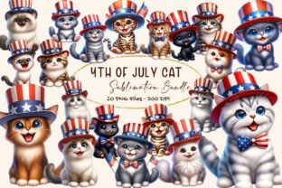 Meowica 4th of July Cat Bundle Afbeelding Afdruk Sjablonen Door Smoothies.art