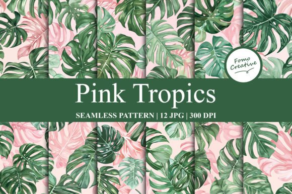 Pink Tropics Seamless Pattern Graphic Patterns By Fomo Creative
