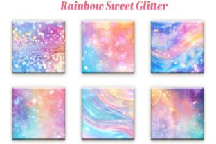 Rainbow Sweet Glitter Digital Paper Graphic Backgrounds By DifferPP 4