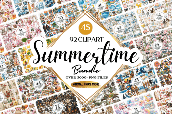 Summertime Clipart Huge Bundle Bundle By Markicha Art