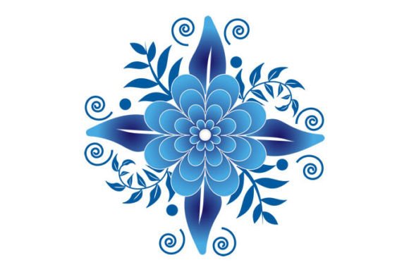Blue Flower Vectors Grafik 3D Blumen Von Designsviki