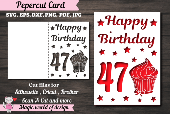 29st Happy Birthday Card Papercut Graphic Crafts By  Magic world of design