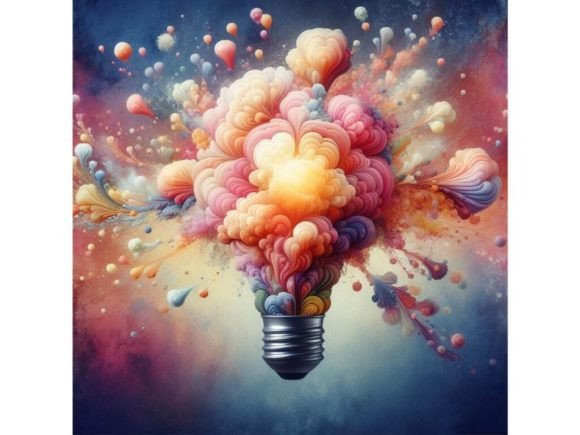 4 the Brain Inside the Light Bulb and in Gráfico Ilustraciones Imprimibles Por A.I Illustration and Graphics