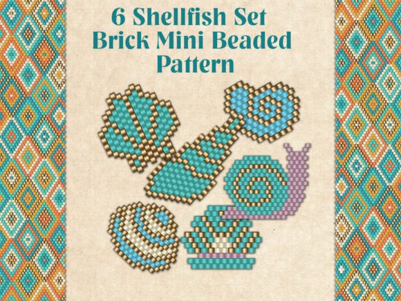 6 Beaded Shellfish Set Graphic Beading Patterns By KseniyaOmega