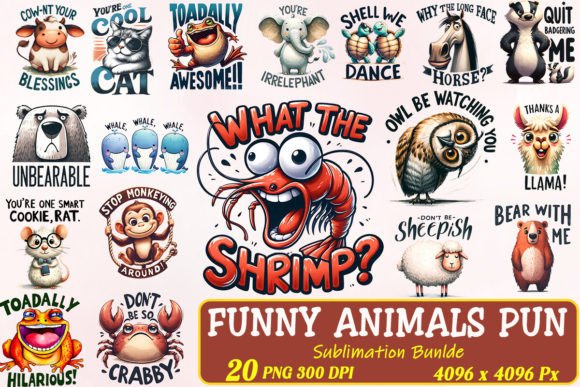 Funny Animals Quote Sublimation Bundle Gráfico Manualidades Por Mulew