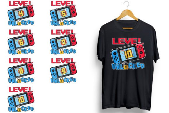 Gaming Birthday Level Unlocked PNG Graphic T-shirt Designs By ORMCreative