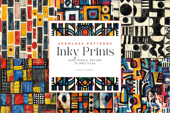 Inky Prints Seamless Patterns Graphic Patterns By Cecily Arts