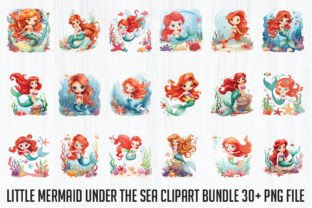 Little Mermaid Under the Sea Clipart Bun Graphic Illustrations By MockupsHouse 1