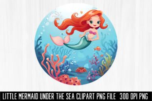 Little Mermaid Under the Sea Clipart Bun Graphic Illustrations By MockupsHouse 2