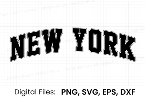 New York Retro Varsity SVG Gráfico Designs de Camisetas Por AN Graphics