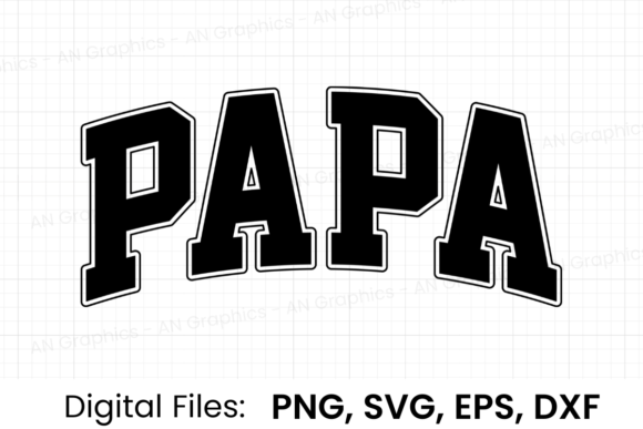 Papa Retro Varsity SVG Grafica Design di T-shirt Di AN Graphics