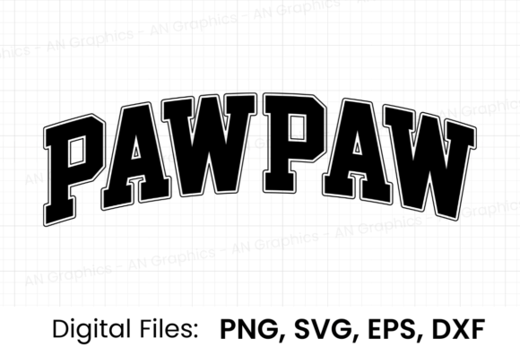 Pawpaw Retro Varsity SVG Grafica Design di T-shirt Di AN Graphics