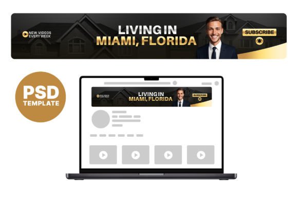Realtor YouTube Banner Template Graphic Social Media Templates By Vaughn Creations